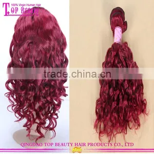 7A Grade Red Curly Indian Remy Hair Extensions Wholesale Popular Fashion Red Color Indian Remy Human Hair Weaving thumbnail-4