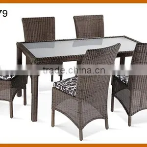 7PCS Dining Set Round Rattan Material thumbnail-1