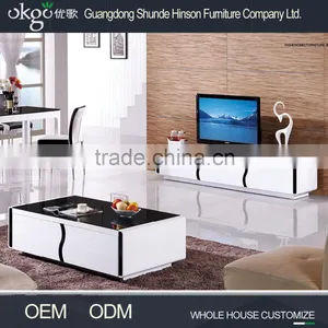 Good Quality High Gloss Black Glass tv Stand, Wide tv Stand thumbnail-1