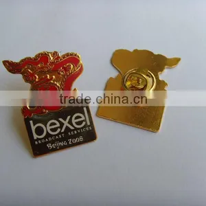 2014 Hot Sale Shiny Gold Custom Metal Pin Badge With Enamel thumbnail-1