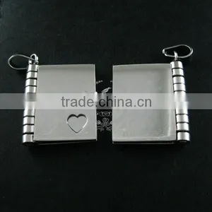 25x28mm 316L Stainless Steel Book Locket With Rhodium Plated Pages DIY Custom Laser Pendant Charm Supplies 1820253 thumbnail-1