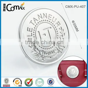 Nickle Round Custom Metal Engraved Tag for Purse and Handbag thumbnail-1