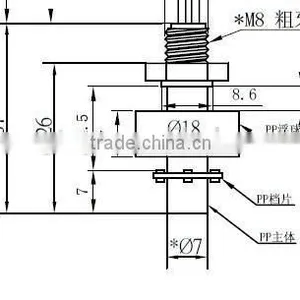 WFS-200 Plastic Water Tank Level Float Switch M8* 180mm thumbnail-6
