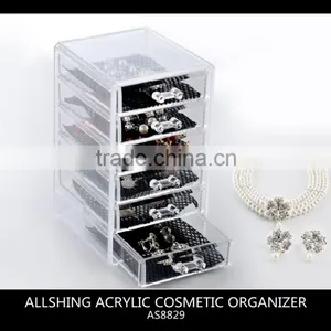 Wholesale Six Tiers Acrylic Drawer Storage Organizer for the Acrylic Makeup Organizer/Acrylic Deco Cosmetic Organizer thumbnail-1