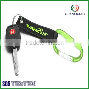 New Products on China Market Embroider Short Strap Keychain With Carabiner,novel Products to Sell thumbnail-1