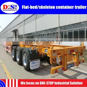 2 20ft/40ft Flat-bed or Skeleton Tri-axle Container Semi Trailer thumbnail-1