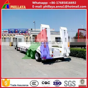 China Manufacturer Hydraulic Drop Deck Low Boy Semi Trailer With Gooseneck thumbnail-3