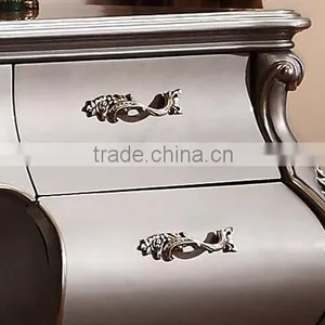 European Style Luxury Executive Office Desk, Classic Wood Carving Writing Table, Silver Foil Home Office Furniture (BF01-ML019) thumbnail-5