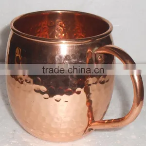 HAMMERED COPPER MOSCOW MULE MUGS WITH REVITED thumbnail-1