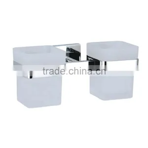 Wholesale Wall Mounted Stainless Steel Bathroom Double Cup Holder BSCI thumbnail-2