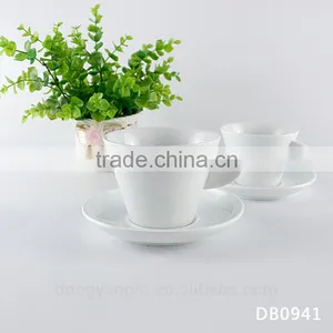 Factory Direct Manufacturer Wholesale Bulk Custom Logo Image Decal Household Porcelain Ceramic Tea Cup and Saucer thumbnail-1