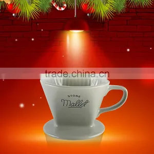 Factory Wholesale Christmas Promotional Porcelain Filter Tool, Ceramic Cone Coffee Dripper thumbnail-1