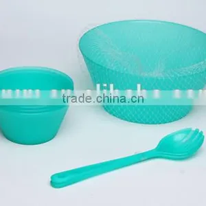 7sets Food Grade Unbreakable Plastic Salad Bowl With Big Fork and Spoon thumbnail-1