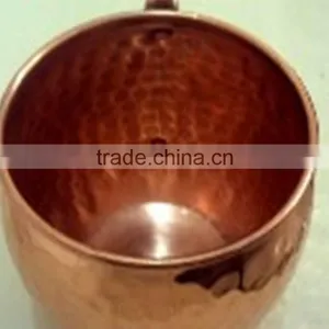 100% PURE COPPER FDA APPROVED HAMMERED BARREL DRINKING MUG WITH RIVETED HANDLE FOR MOSCOW MULE, VODKA thumbnail-2