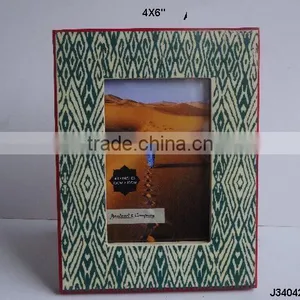 Printed Photo Frame in Blue Colour With Red Bone Border Available in All Sizes thumbnail-1