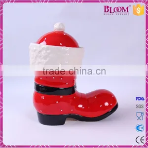 Unique Shoe Shaped Ceramic Christmas Gift Seal for Cookie Jar thumbnail-3