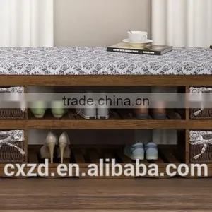 New Design Cheap Wooden Shoes-changing Bench thumbnail-2