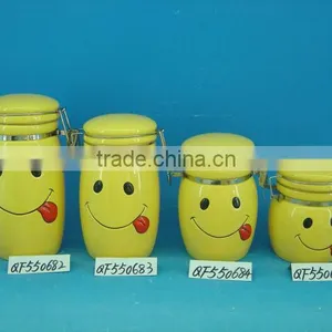 Cute Ceramic Honey Jar With Smiling Face thumbnail-1