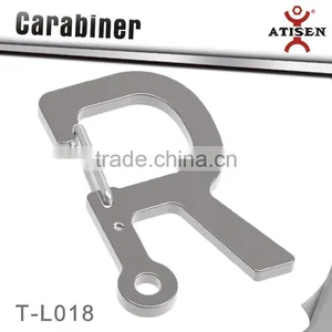 Lucky Alphabet Style Carabiner Stainless Steel CARABINER KEYCHAIN D-RING KEY RING thumbnail-1