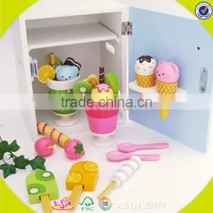 оптовая деревянная игрушка - холодильник для младенцев, самая продаваемая деревянная игрушка - холодильник для детей, модная деревянная игрушка - холодильник W10D016 thumbnail-1