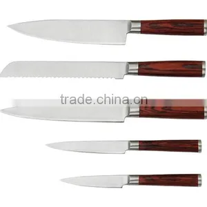 A3373 High Quality Cast Stainless Steel Bolster "V" Shape Ground Blade 5pcs Stainless Steel Knife Set thumbnail-4