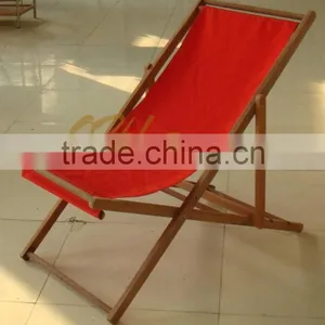 Low Price Beech Wood Folding Wooden Beach Chair Canvas thumbnail-4