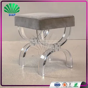 Modern Ghost Bar Side Stool Acrylic Counter Stool Plexiglass Seat Height Stool thumbnail-1