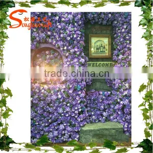 Man-made Flower Wall Wedding Artificial Flowers Wall Backdrop Wedding Flower Wall thumbnail-3
