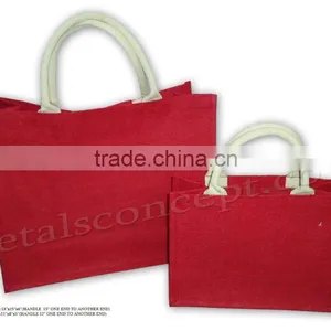 Jute Fabric Gift Bag With Padded Rope Handle thumbnail-1