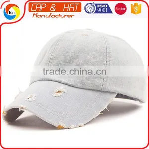 100% Cotton Torn Washed Plain Baseball Cap thumbnail-2