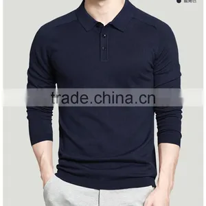 100% Cotton Long Sleeve Mens Slim Fit Printing Embroidery Plain Blank Polo T-shirt thumbnail-4