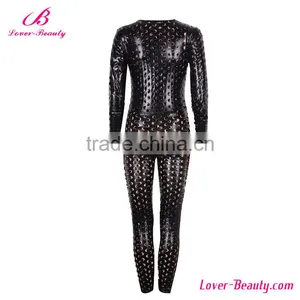 Cheap Sexy Tight Leather Catsuit for Women thumbnail-3