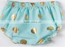 Wholesale Latest Design Girls Sequin Polka Dot Cotton Toddler Infant Shorts Baby Bloomers With Golden Dots thumbnail-2