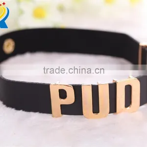 Hot Women Black Choker Collars Leather Puddin Necklace thumbnail-6