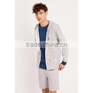 Thin Hoodie With String Blank Pullover Grey Wholesale Plain Zip Hoodies thumbnail-5