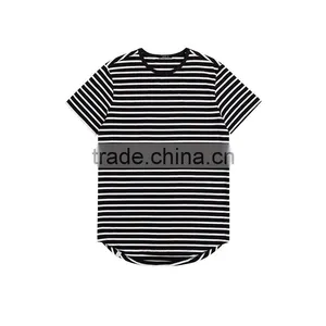 New Arrival Fashion OEM Service Fancy High Quality 100% Striped Cotton Men Tshirt T-shirt Wholesale China Manufacture thumbnail-2