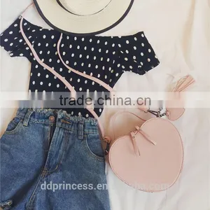 2017 Hand Bag Cosmetic Bag Pink Blue Love Design Shoulder Long Strip Bag for Girls thumbnail-3