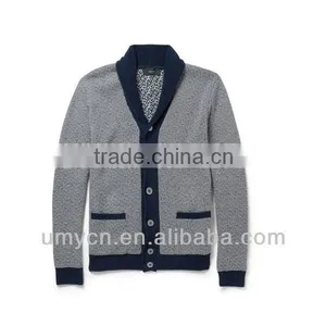 Melange Pocketed Latest Men's Cardigan Man Sweater thumbnail-1