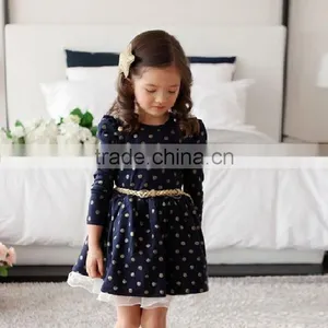 New Stylish Child Girls Clothes Buttons Princess Dress With Belt Casual Dresses for Girls 10 Years SV010782 thumbnail-1