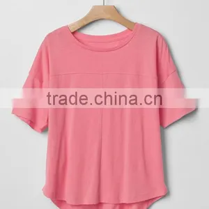 Fashion Custom Rounded Hem Short Sleeve OEM Clothes Cheap Design Kids T-Shirt thumbnail-1