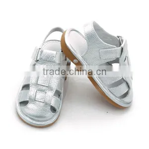 Children Shoes Silver Leather Handmade Squeaky Shoes thumbnail-1