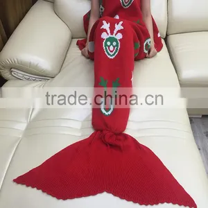 YIYU 2017 Ugly Christmas Kids and Adults Knitted Mermaid Tail Blankets thumbnail-3