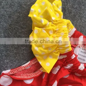 2016 New Summer Dress Girls Red Dot Minne Mouse Cute Party Dress Baby Kids Wear Clothes With Accessories Set thumbnail-5