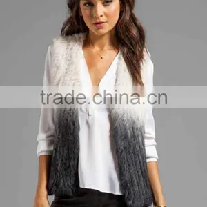 YR554 Fashion Women Short Style 1*1 Knit Rabbit Fur Vest Wholesale and Retail All Accept~Degrade~~ thumbnail-2