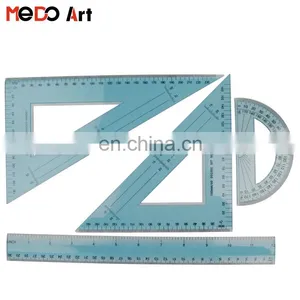 High Quality Plastic Ruler and Protractor and Set Square Set thumbnail-1