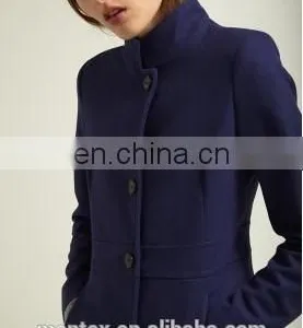 Lady's Navy Overcoat in the Winter thumbnail-2