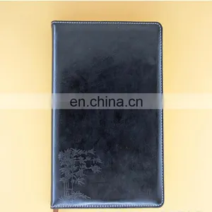Customized Cheaper Price Agenda Design Black Leather Cover Schedule Book /Journal Bound Notebook Printing thumbnail-1