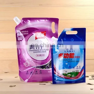 Waterproof Stand Up Custom Design Washing Packaging Bag Reusable Spout Pouch With Handing thumbnail-1
