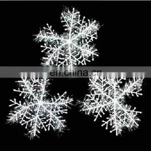 White Snowflake Christmas Ornaments White Glittered Snowflake Decorations - Assorted Sizes Iridescent White Christmas Snowflake thumbnail-4