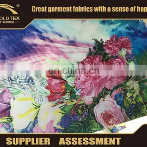 2016 Fashion Design Knit Stain Silk Digital Printed Fabric High Quality Stain Fabric thumbnail-2
